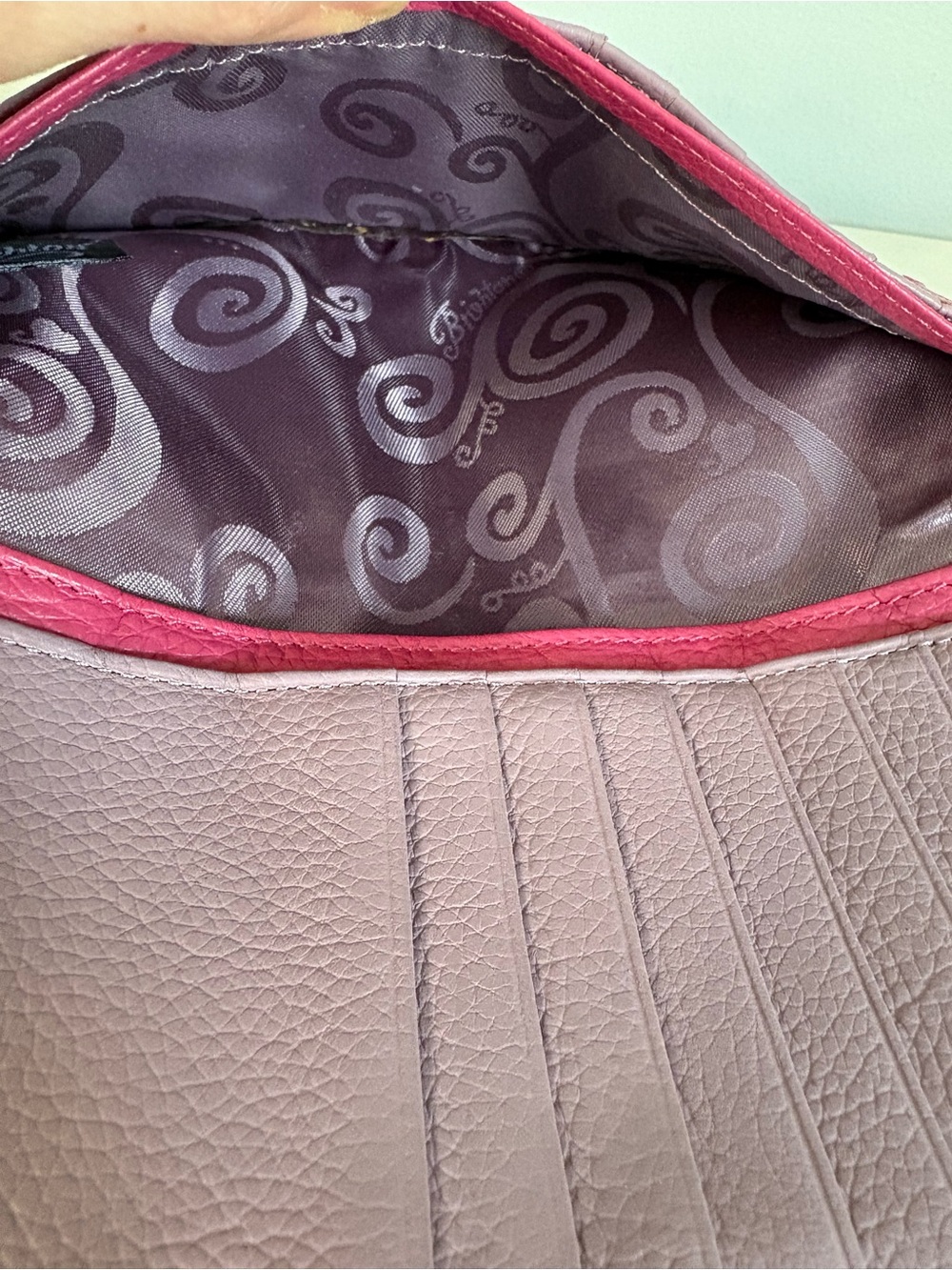 Brighton Barbados Pink Lilac Leather Large Pocket Wallet Coquette Whimsygoth - Picture 6 of 10